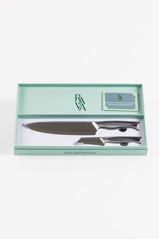 Rava Cookware Damaszkuszi Séfkés szett (2db), prémium 9Cr18MoV damaszkuszi acél