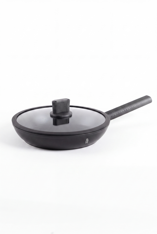 Rava Cookware Pároló Serpenyő - 28cm, fekete kerámia bevonat